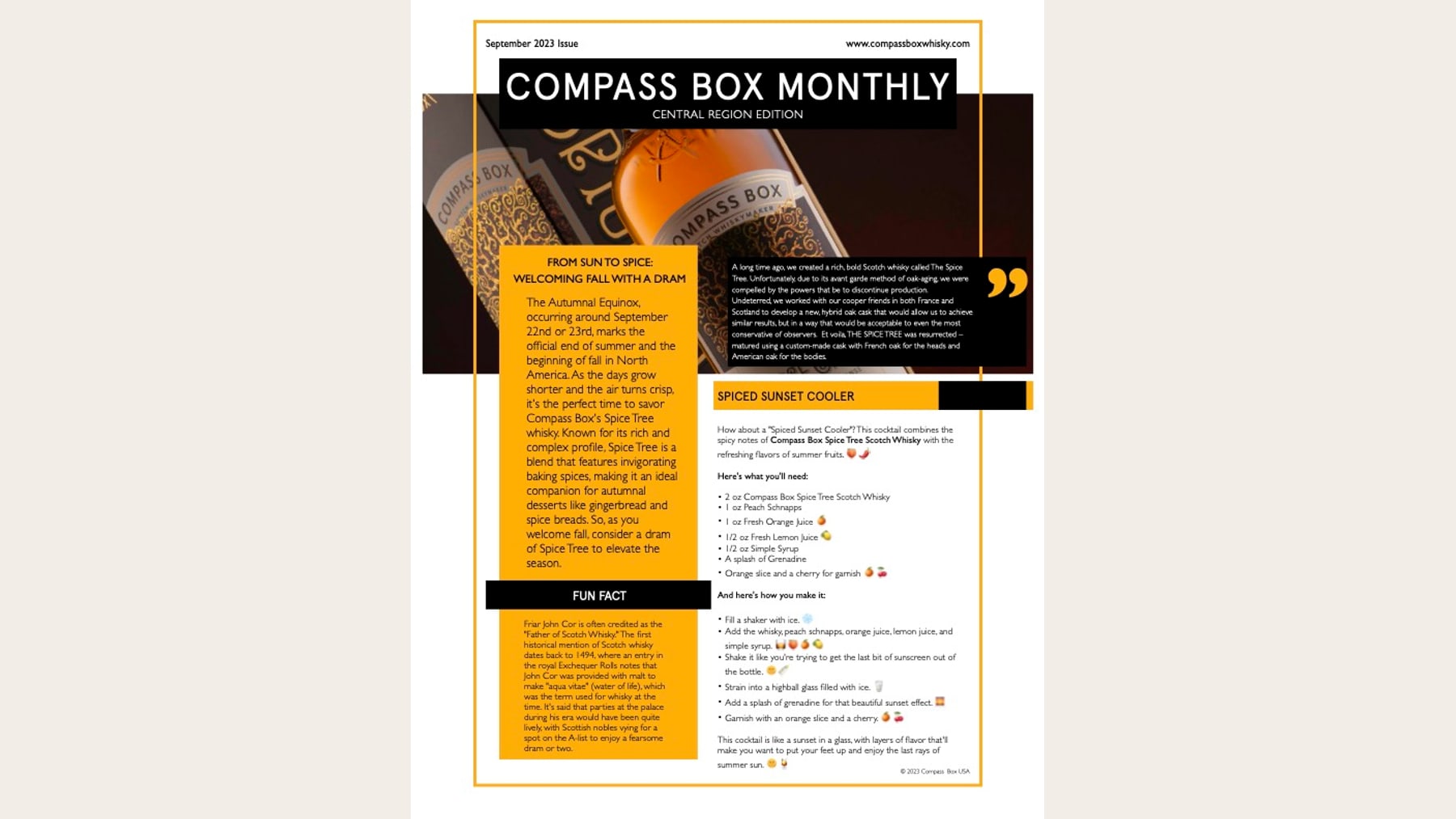 Compass Box Monthly Central Region Edition cover