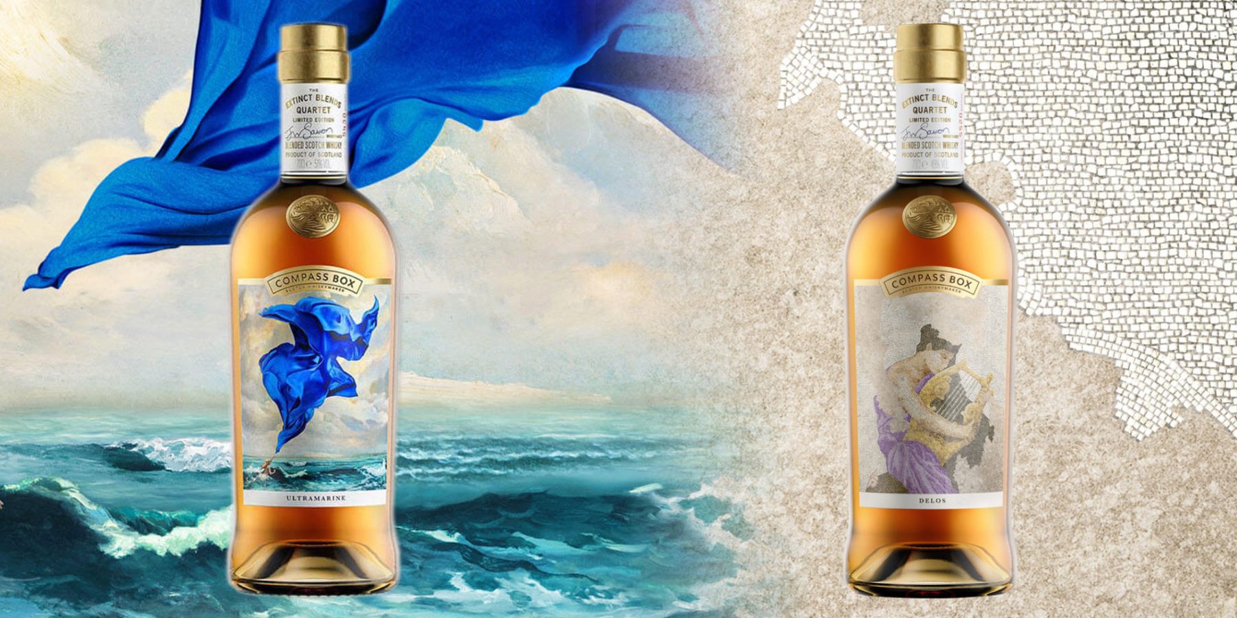 Compass Box Ultramarine and Delos artwork