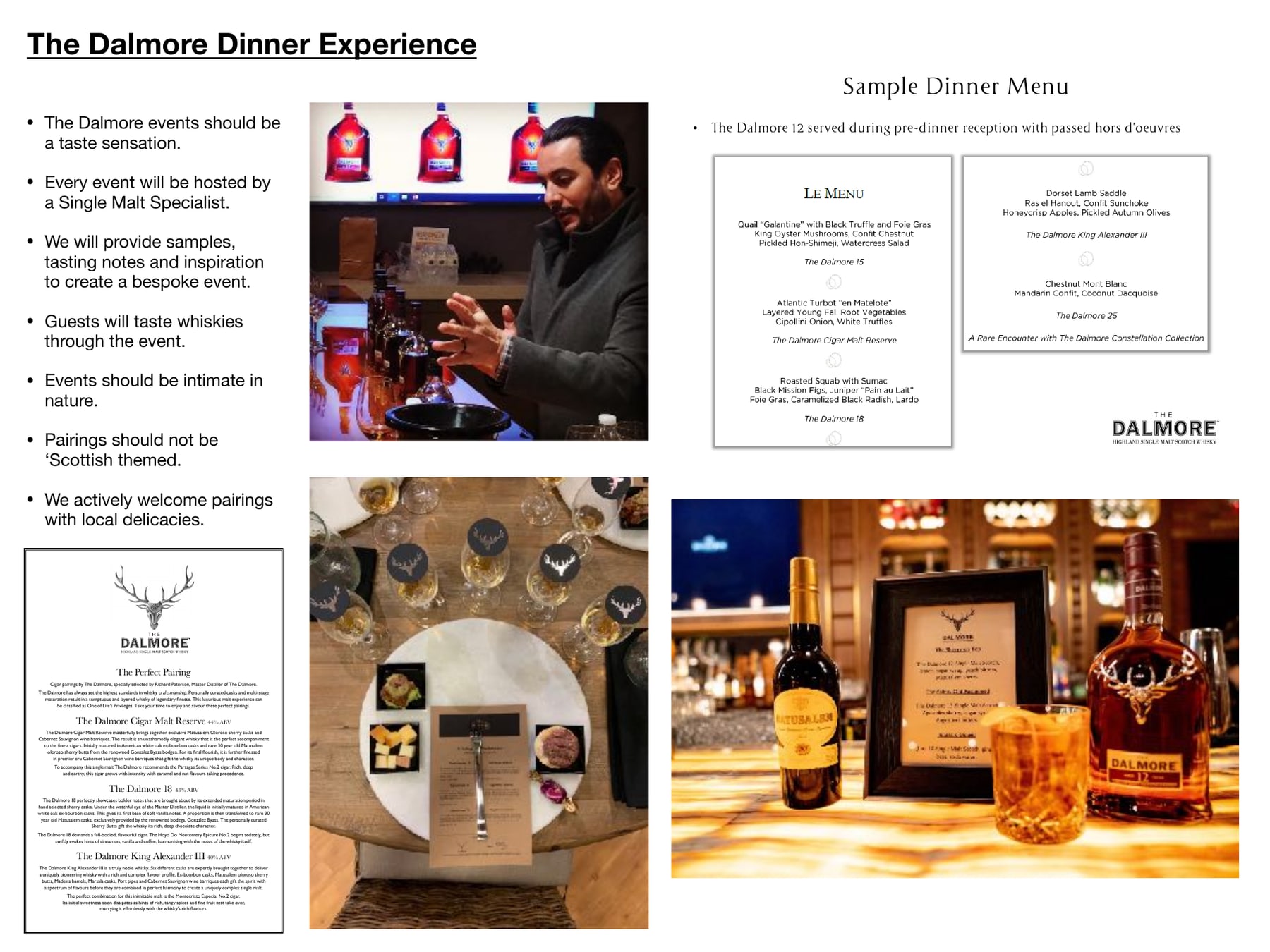 The Dalmore Dinner Experience program overview