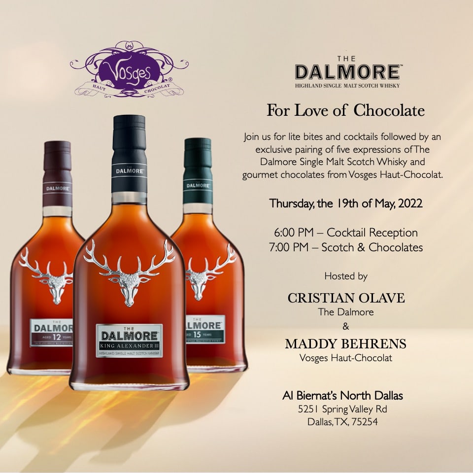 The Dalmore and Vosges invitation