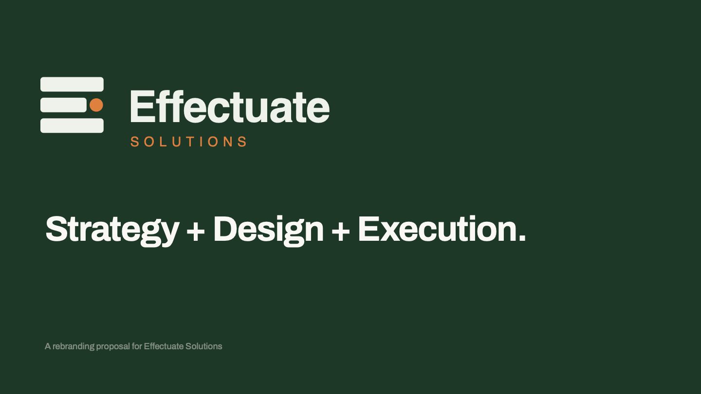 Effectuate Solutions brand presentation cover