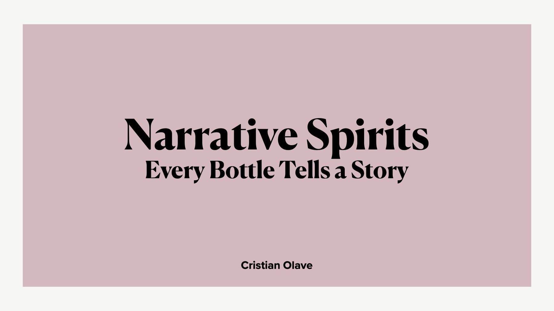 Narrative Spirits packaging presentation
